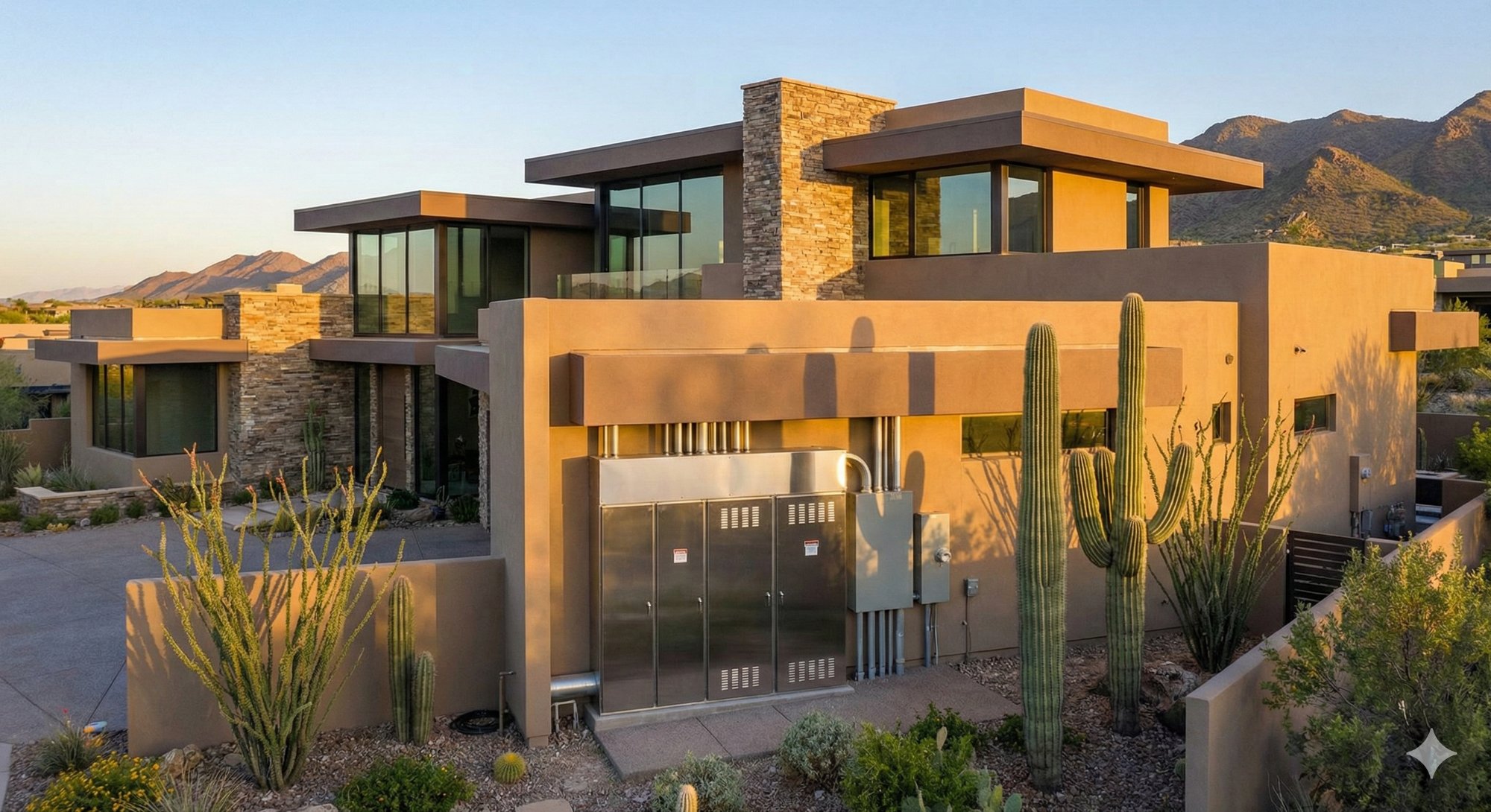 Commercial grade electrical panels on luxury Arizona home